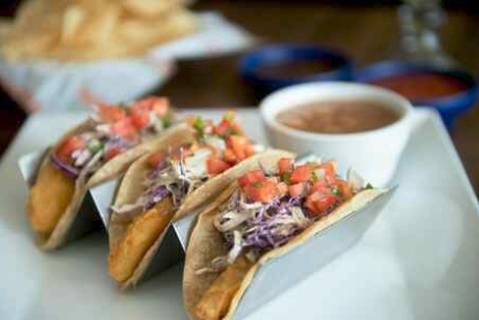 Order Ensenada Fish Tacos food online from Frontera Mex-Mex Grill store, Suwanee on bringmethat.com