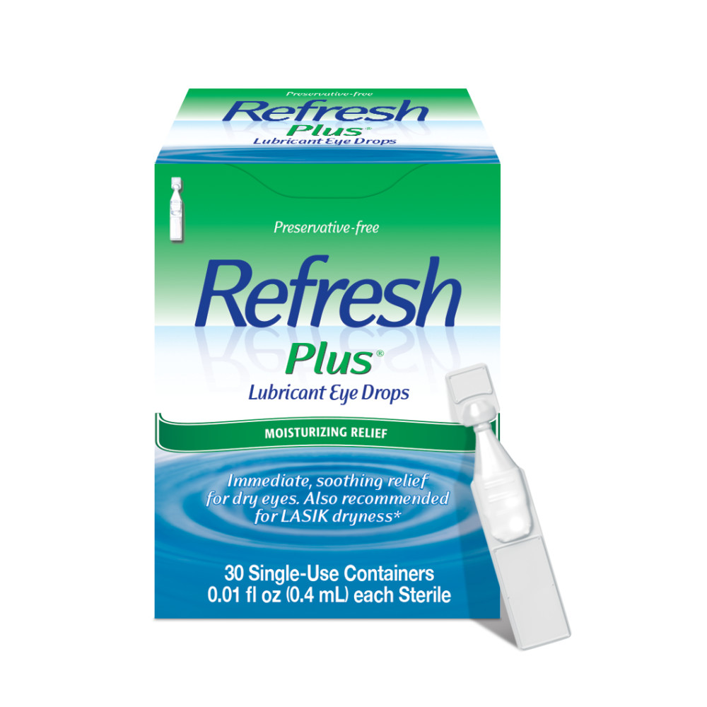 Order Refresh Plus Lubricant Eye Drops - Single Use Containers, 0.01 fl oz, 30 ct food online from Rite Aid store, MILLER PLACE on bringmethat.com