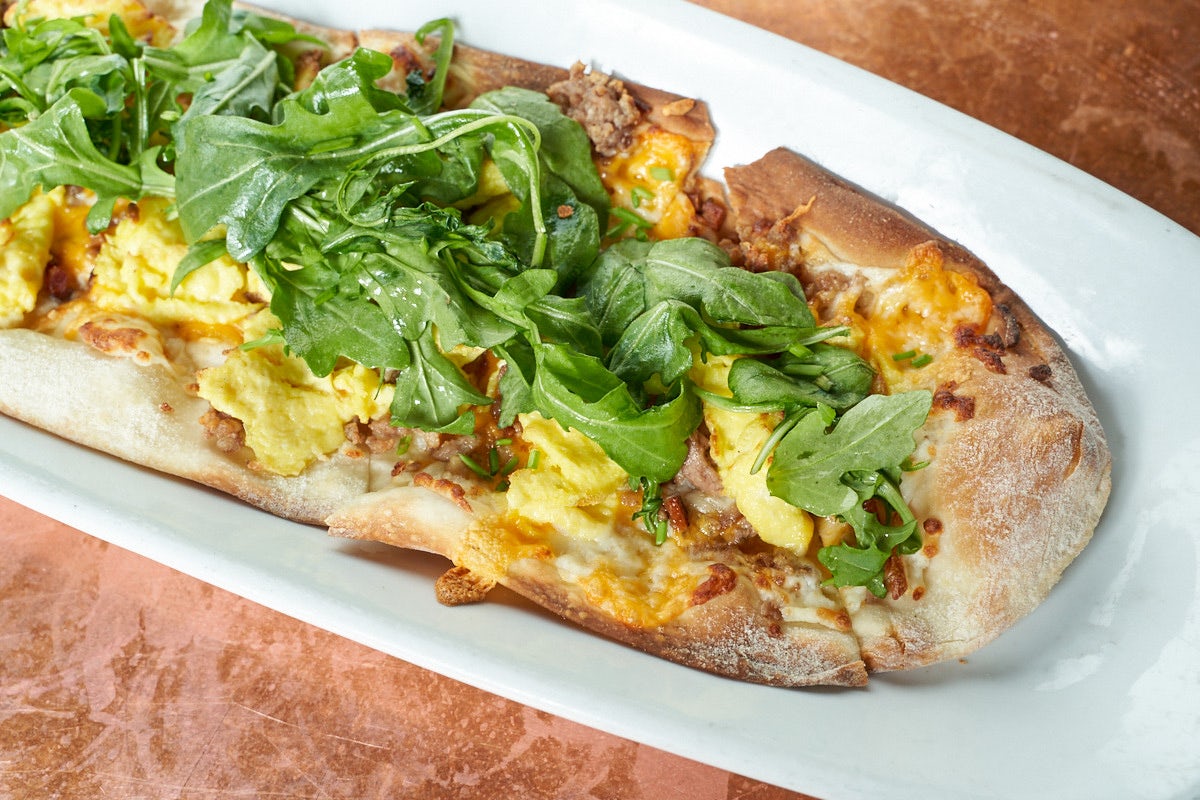 Order BREAKFAST FLATBREAD food online from Sweetwater Tavern and Grille store, Chicago on bringmethat.com