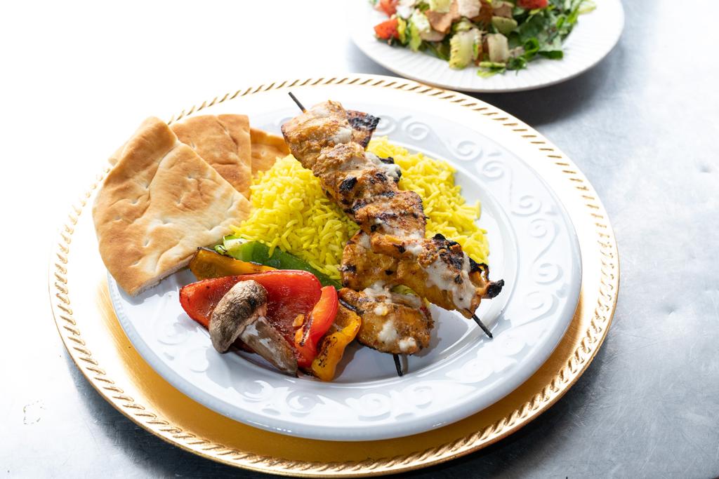 Order Grilled Chicken Kabob Plate food online from Hedarys Food Truck store, Fort Worth on bringmethat.com