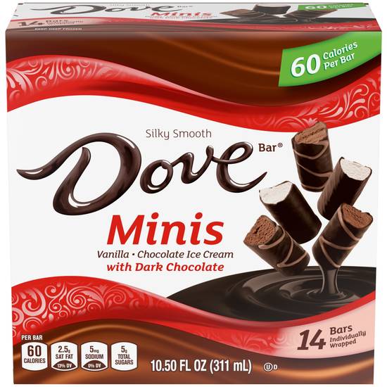 Order Dove Mini Vanilla & Chocolate Ice Cream Bars with Dark Chocolate, 14 CT food online from Cvs store, Temecula on bringmethat.com