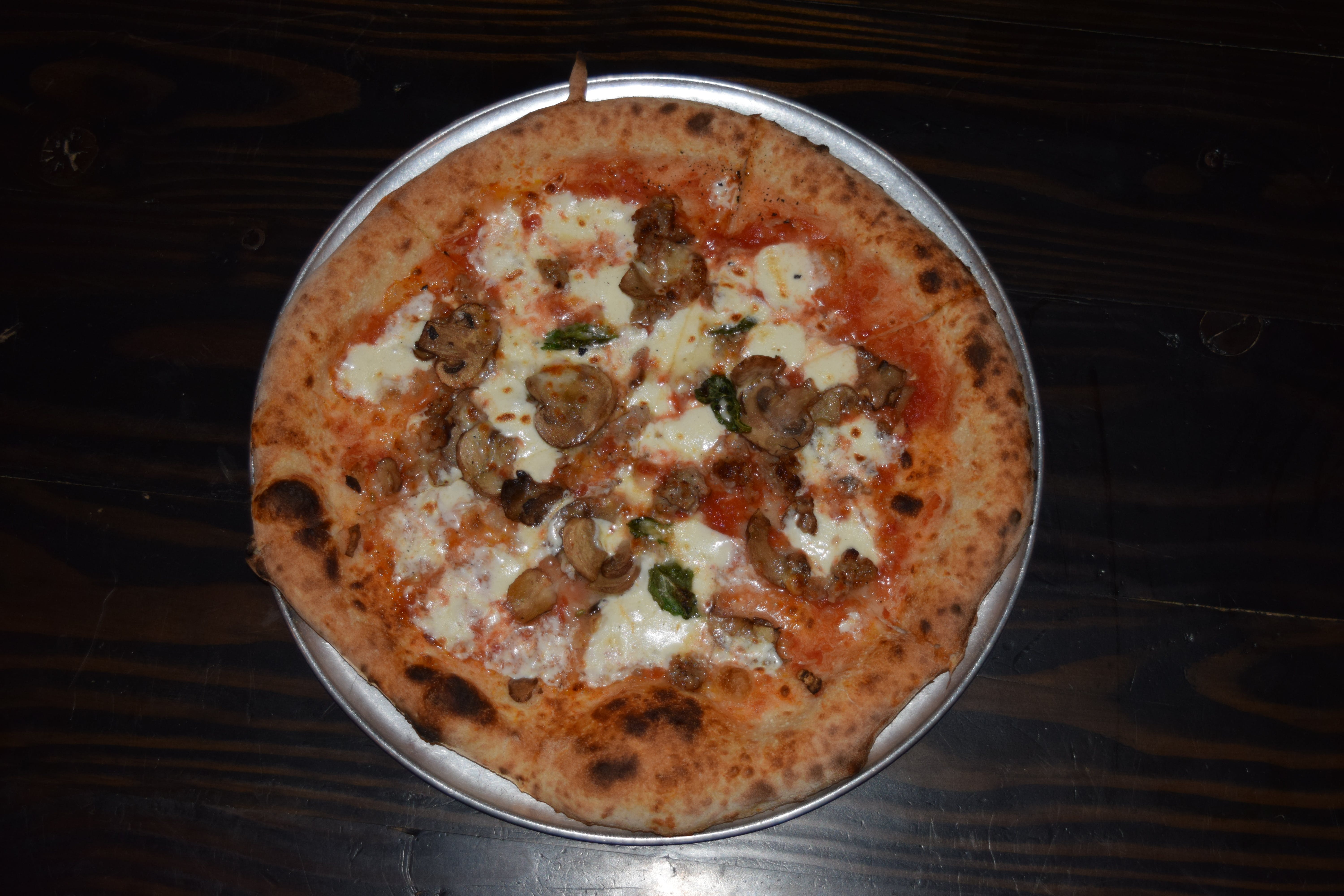 Order Sausage & Mushroom Pizza - 12'' food online from Half Pint Taproom & Restoration Hall store, Wichita Falls on bringmethat.com