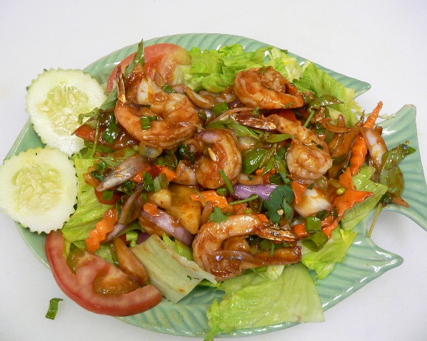 Order 25. Spicy Shrimp Salad food online from Siam Bay Thai Cuisine store, El Segundo on bringmethat.com