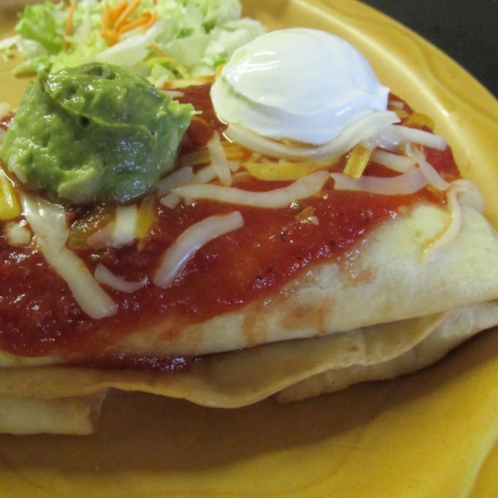 Order Chimichanga food online from Poco Mexican/American Restaurant, Bar & Comedy Cabaret store, Doylestown on bringmethat.com