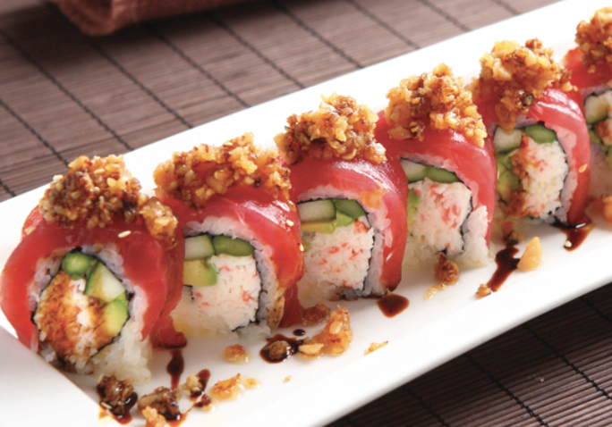 Order Red Dragon Roll food online from Asahi Sushi store, Granada Hills on bringmethat.com