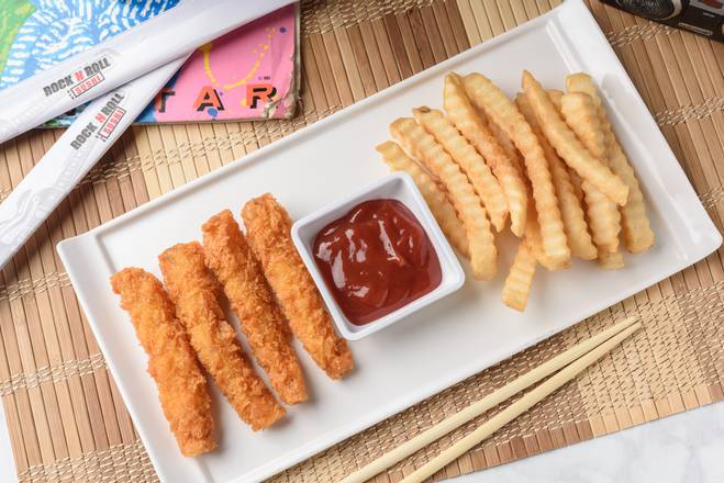 Order Kids Crispy Shrimp Tempura and French Fries food online from Rock-N-Roll Sushi store, Trussville on bringmethat.com