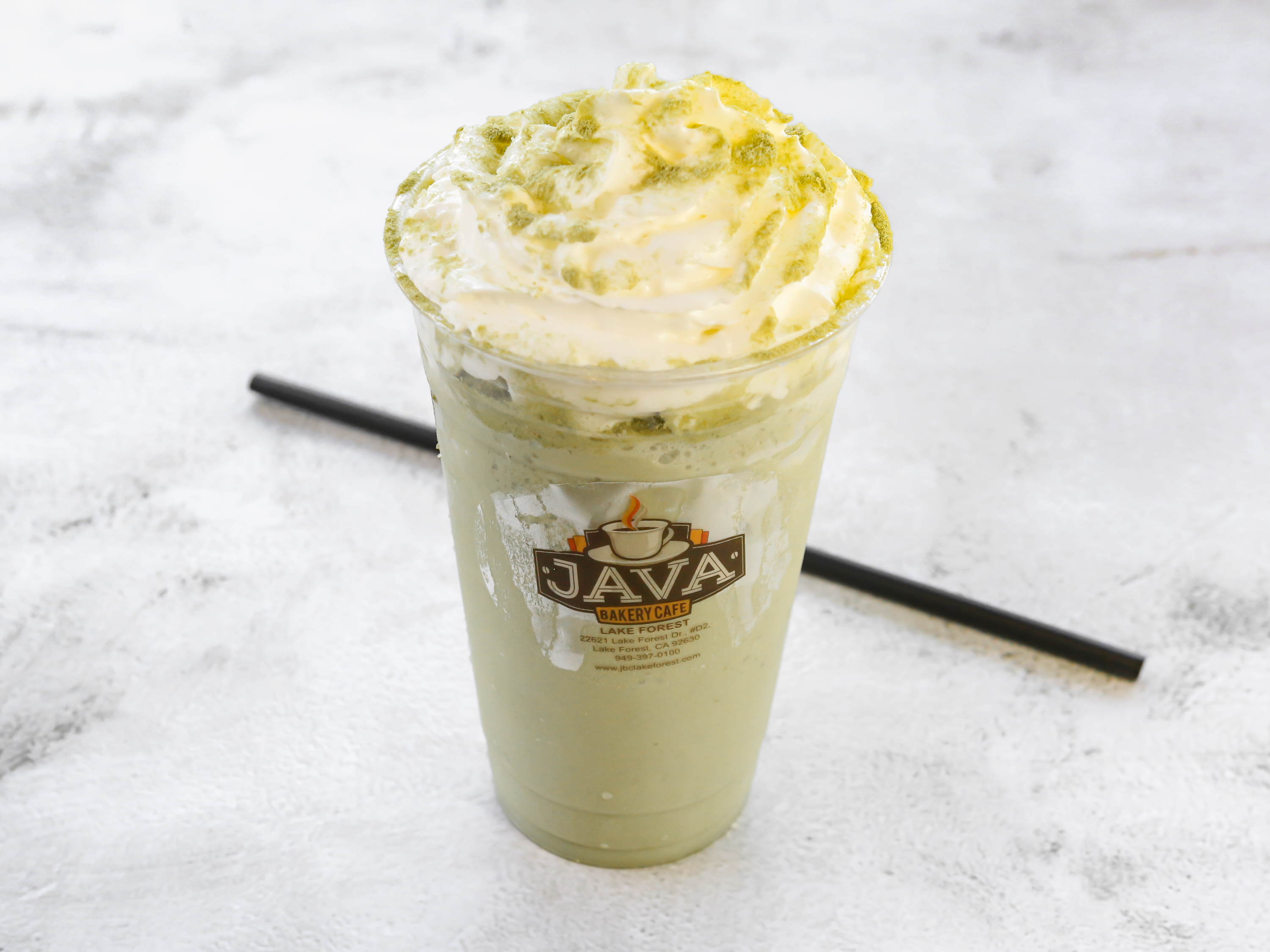 Order Green Tea Latte food online from Java Bakery Cafe Lake Forest store, Lake Forest on bringmethat.com