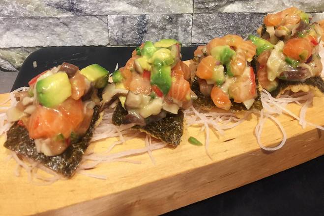 Order Salmon Miso Taco food online from Ku Asian Bistro store, Bronxville on bringmethat.com