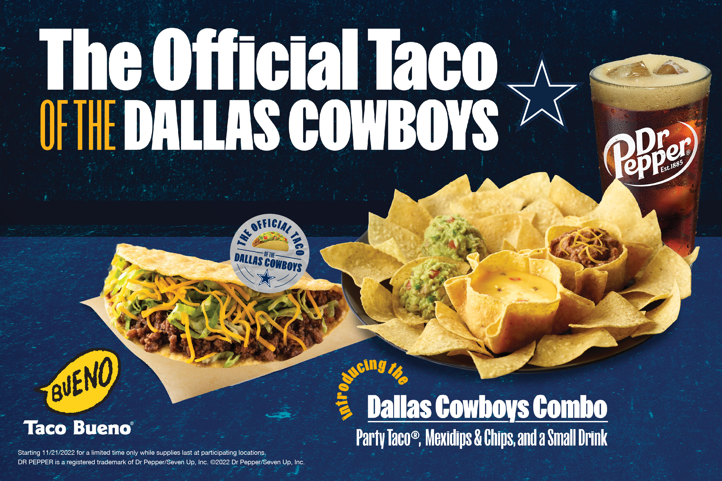 Order Dallas Cowboys Combo food online from Taco Bueno store, Grand Prarie on bringmethat.com