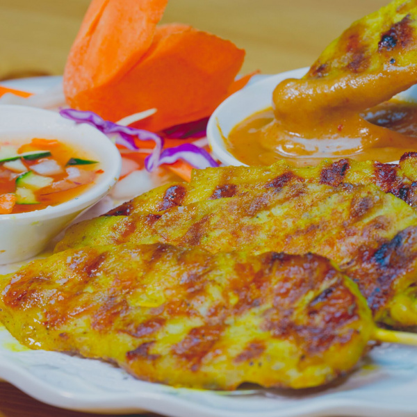 Order A1. Chicken Satay food online from Mango thai cuisine store, West Newton on bringmethat.com