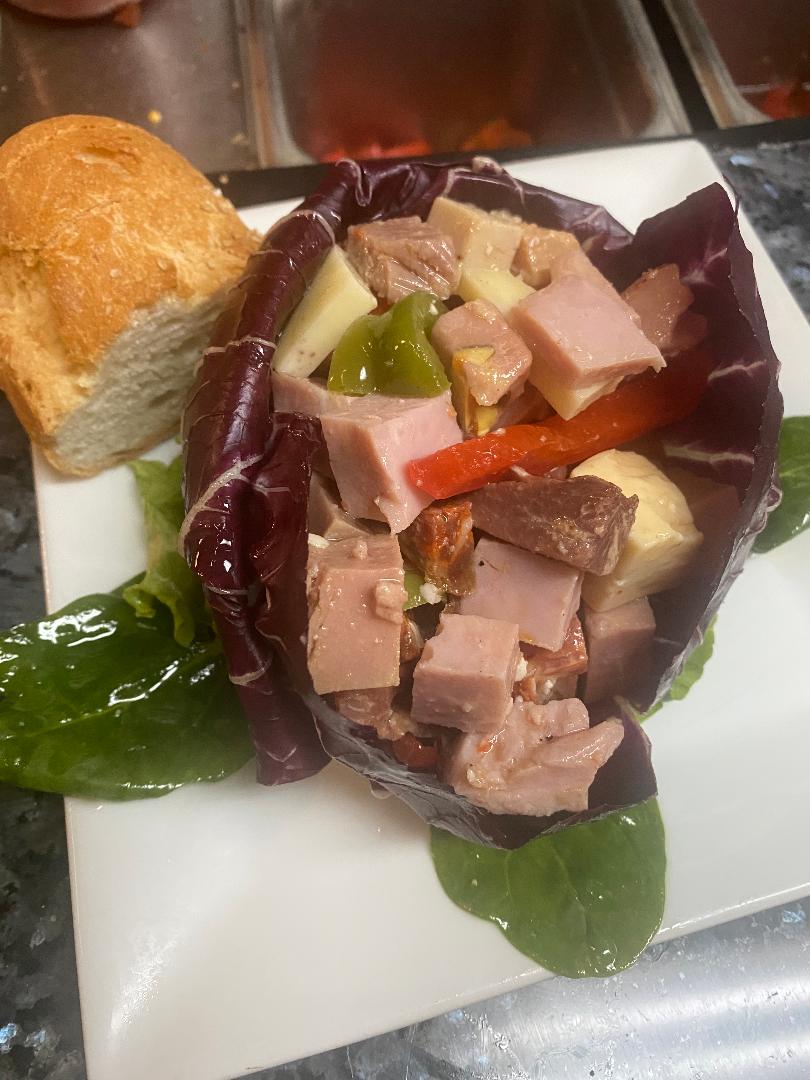 Order Antipasto Salad food online from Mike's Deli store, Bronx on bringmethat.com