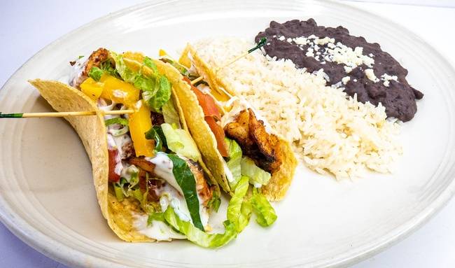 Order Camaron Tacos food online from Meso Maya store, Dallas on bringmethat.com