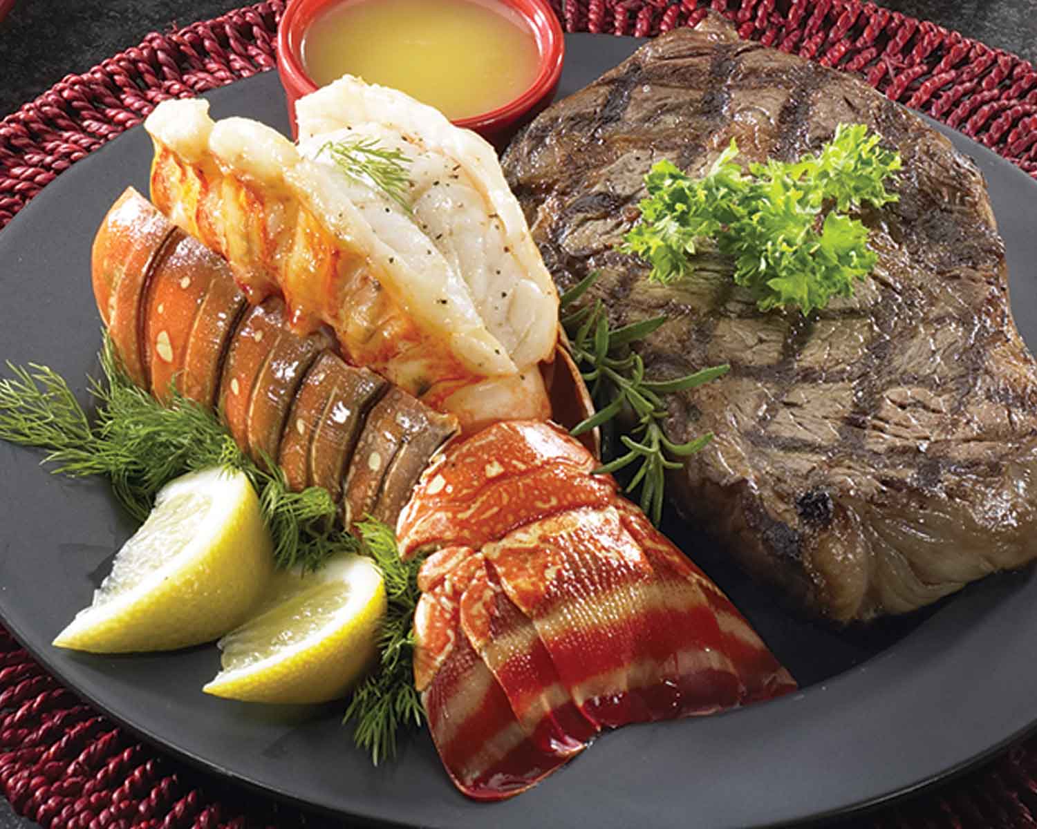 Order Steak and Lobster Tail food online from Pickle Bills Lobster House store, Grand River on bringmethat.com