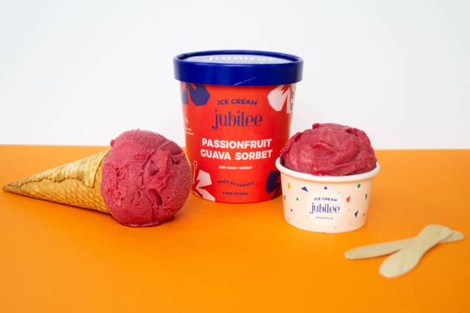 Order Passionfruit Guava Sorbet (Pint) food online from Ice Cream Jubilee store, Arlington on bringmethat.com