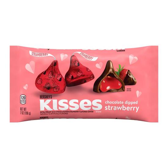 Order HERSHEY'S KISSES Chocolate Dipped Strawberry Extra Creamy Milk Chocolate with Strawberry Center Candy,Valentine's Day, 7 oz food online from Cvs store, BROOKHAVEN on bringmethat.com