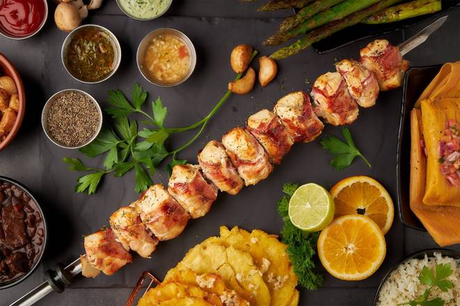 Order All Natural Chicken Wrapped In Bacon food online from El Toro Loco Churrascaria store, Westchester on bringmethat.com