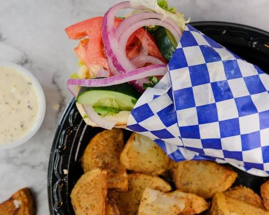 Order Veggie Wrap food online from Grecian Gyro store, Hapeville on bringmethat.com