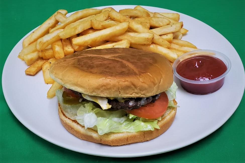 Order Cheeseburger with Fries food online from 3 Aguilas Taqueria store, Denton on bringmethat.com