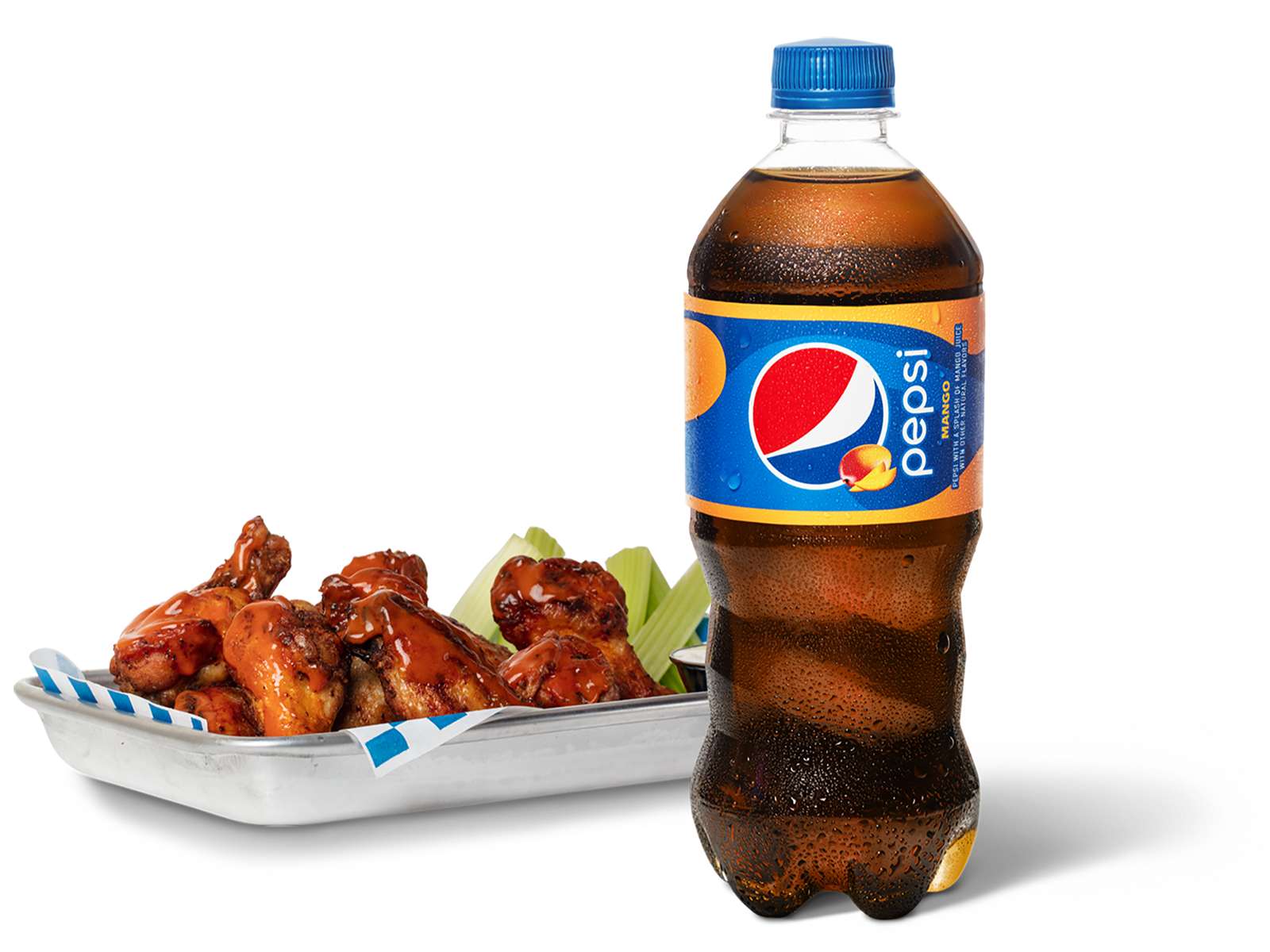 Order Traditional Wings Basket & Pepsi Mango food online from Pep Place store, Yuma on bringmethat.com