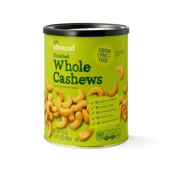 Order Gold Emblem Abound Unsalted Whole Cashews, 17.5 OZ food online from CVS store, LA QUINTA on bringmethat.com