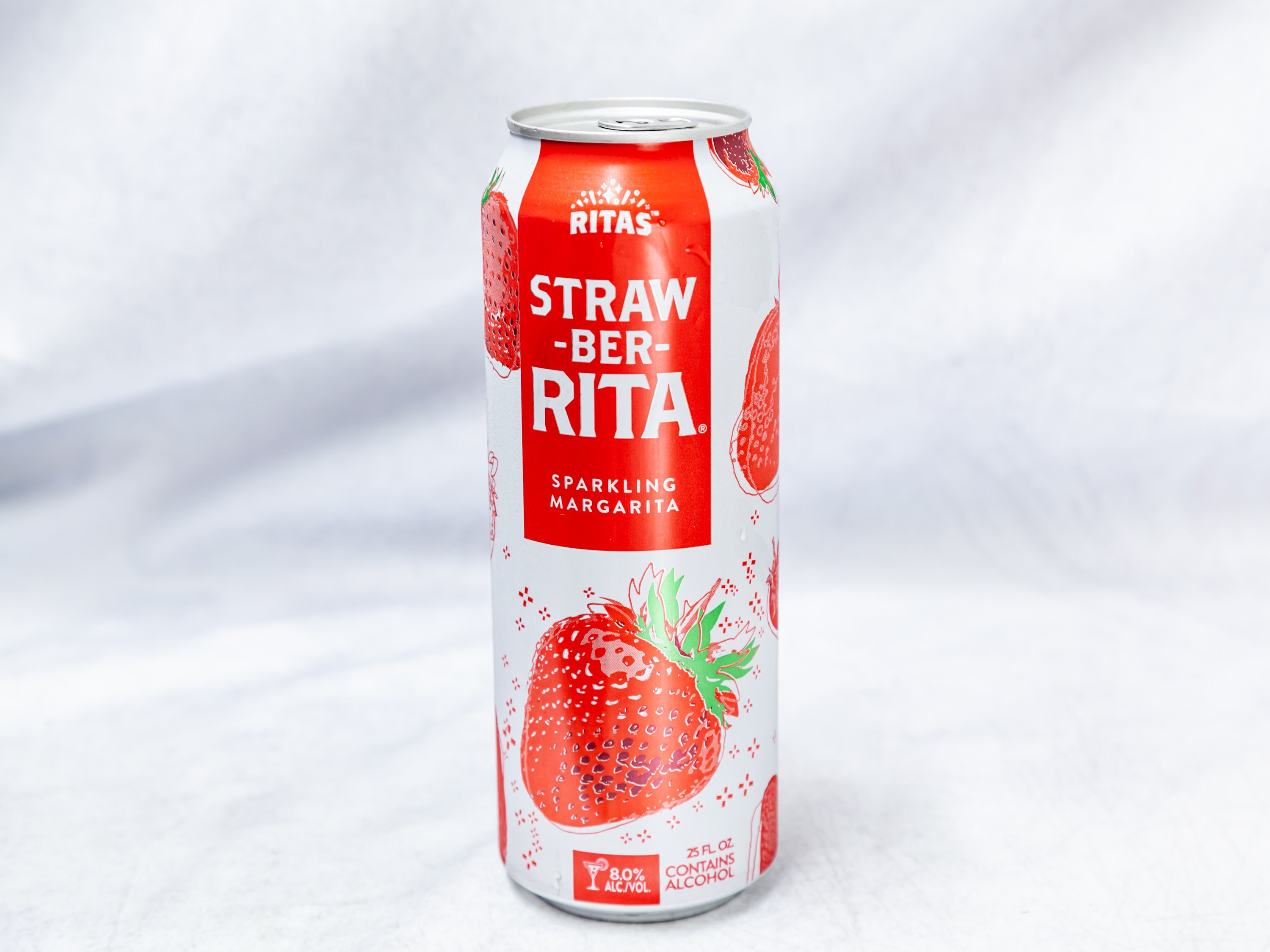 Order 24 oz. Can Strawberry Rita Sparkling Margarita food online from Gallaghers Drive-In Liquor store, Oakland on bringmethat.com