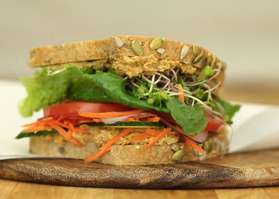 Order 3 Seed Hummus Vegetarian Sandwich food online from Great Harvest Bread Company store, Grand Junction on bringmethat.com