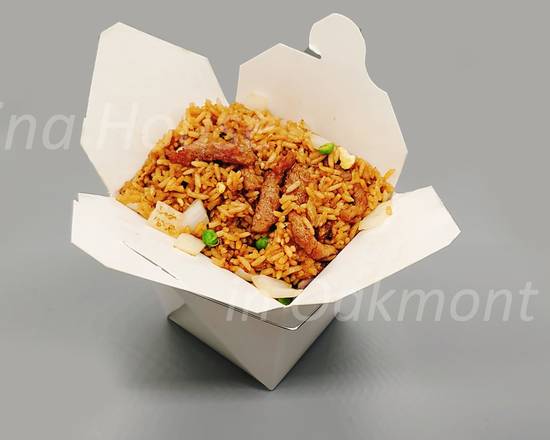 Order Beef Fried Rice 牛炒饭 food online from China House store, Oakmont on bringmethat.com