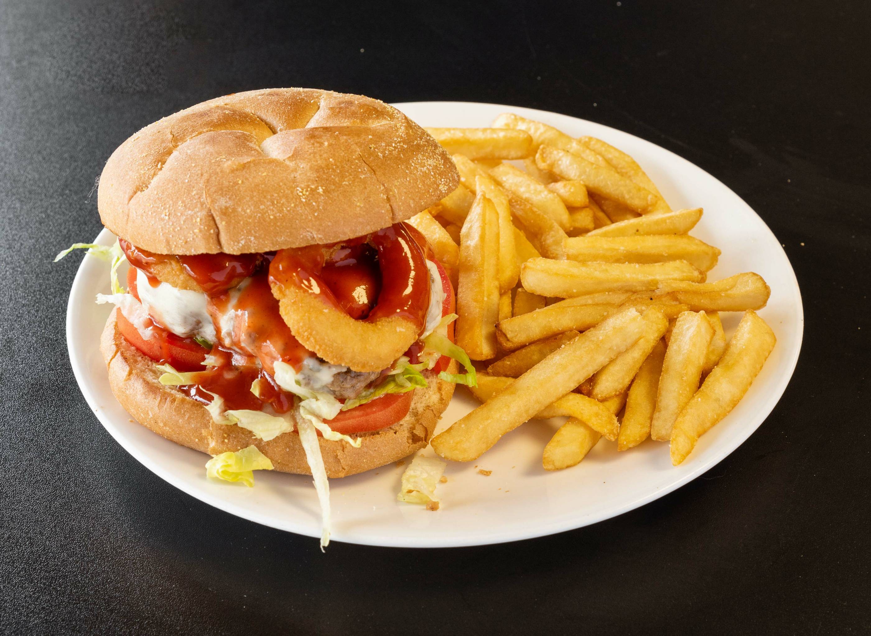 Order Backyard BBQ Burger food online from 360 Pizzeria & Italian Kitchen store, Franklin on bringmethat.com