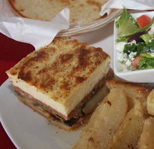 Order  Side Moussaka food online from Zorbas Fine Greek Cuisine store, Albuquerque on bringmethat.com