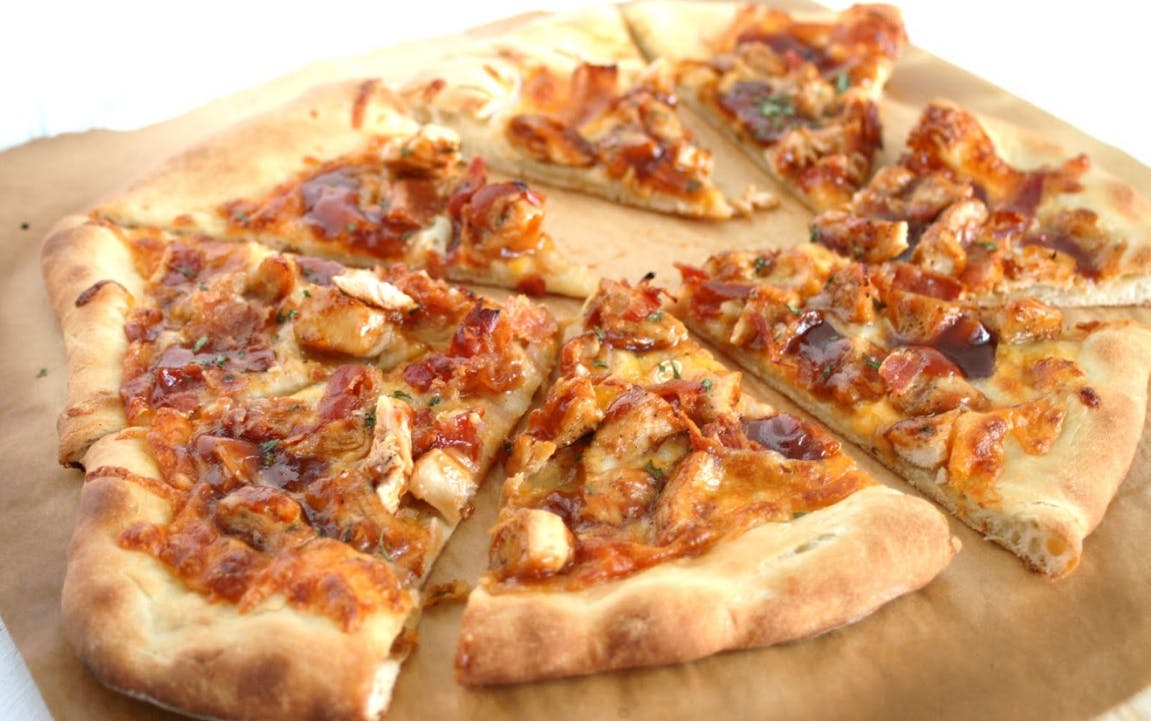 Order BBQ Chicken Pan Pizza - 14" (6 Slices) food online from Taste of Italy store, Avenel on bringmethat.com