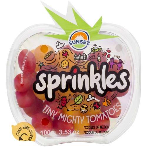 Order Sunset · Sprinkles Tiny Mighty Tomatoes (3.5 oz) food online from Vons store, Yucca Valley on bringmethat.com