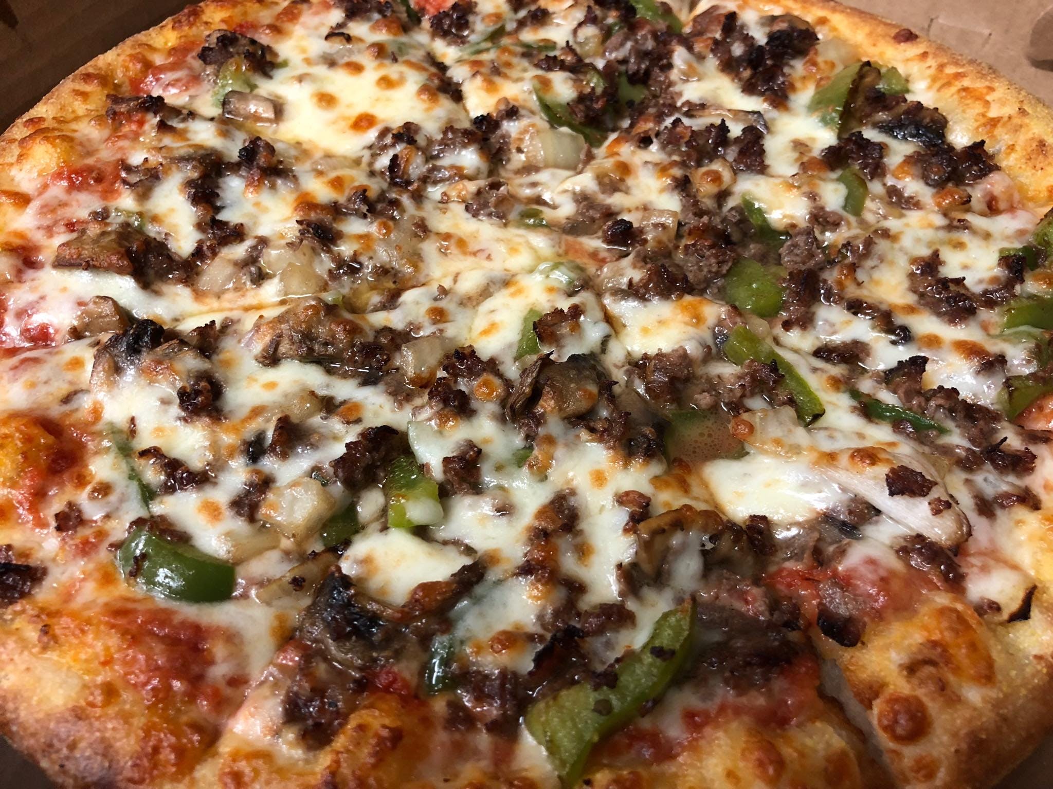 Order Steak Specialty Pizza - Medium 12'' food online from Mikie's Pizza & Subs store, Baltimore on bringmethat.com