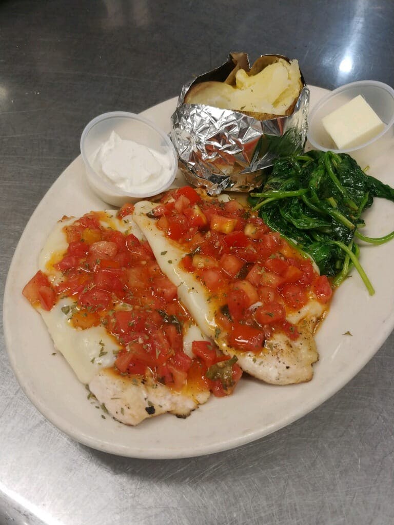 Order Chicken Bruschetta - Entree food online from Our Place Pizzeria & Ristorante store, Branford on bringmethat.com