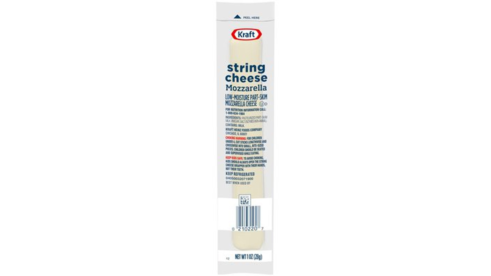 Order Kraft String Cheese Mozzarella 1oz food online from Chevron Extramile store, Orange on bringmethat.com