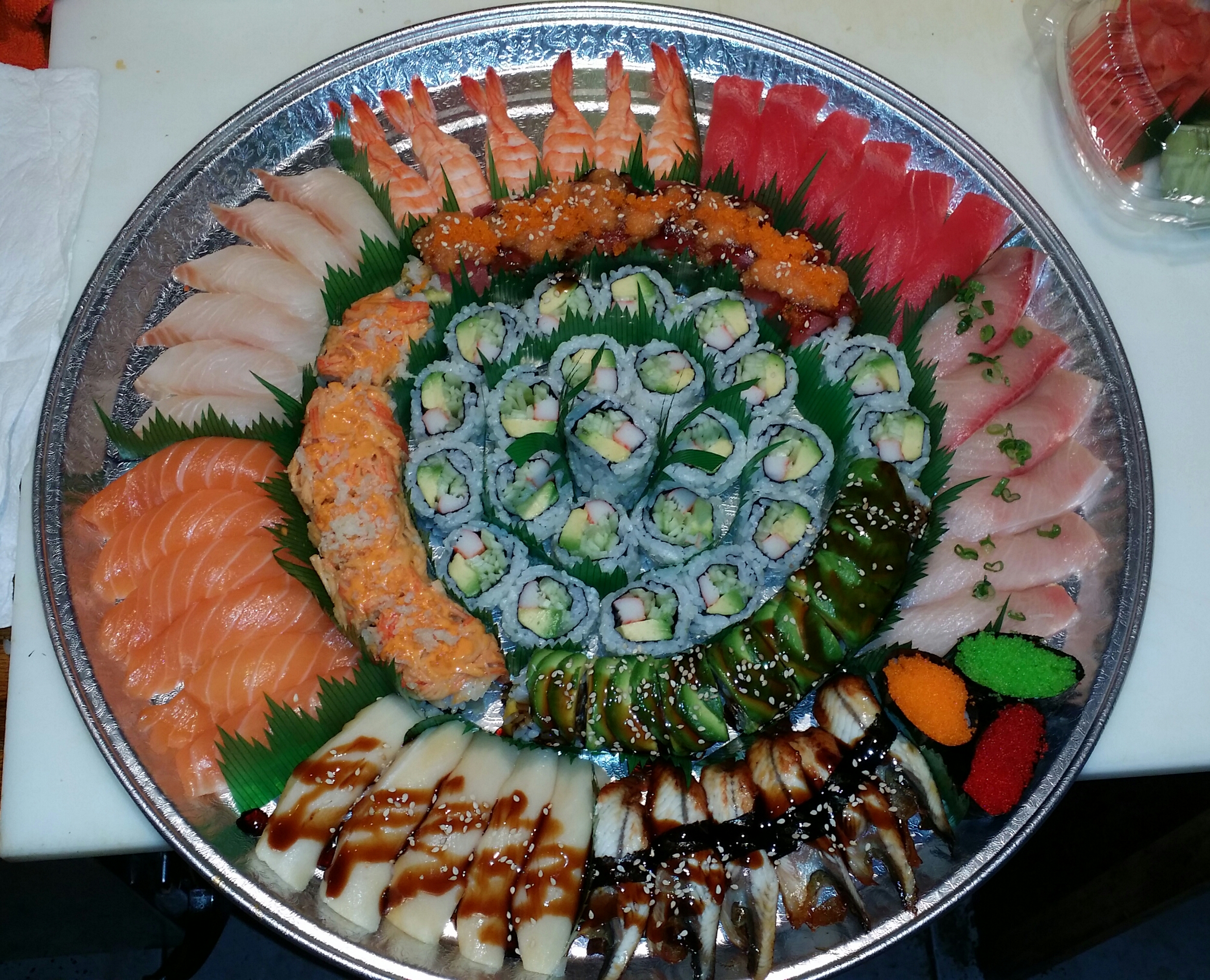 Order P5. Sushi & Roll Combo Large Platter food online from Osaka Sushi store, Little Falls on bringmethat.com