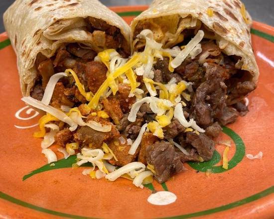 Order Rivas Burrito food online from RIVAS MEXICAN GRILL store, Fort Mohave on bringmethat.com