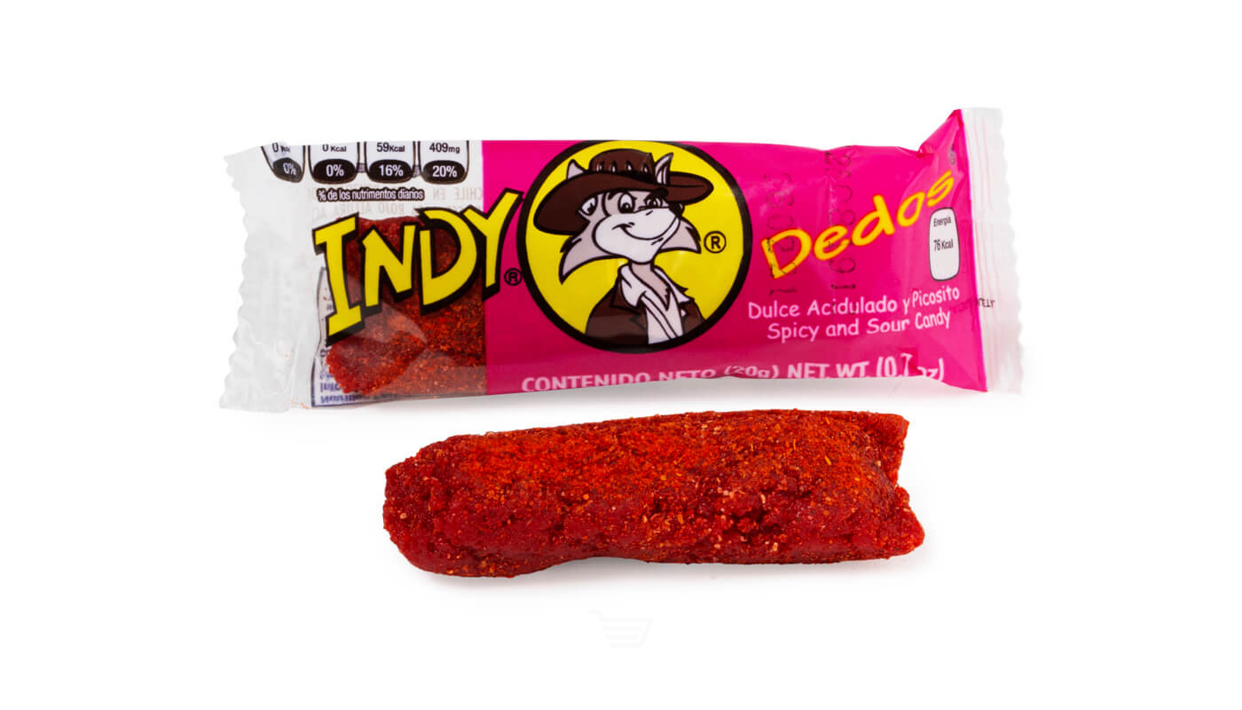 Order Indy Dedos Spicy & Sour Mexican Candy 0.7 oz food online from Country Cousins Liquor & Jr Market store, Sylmar on bringmethat.com
