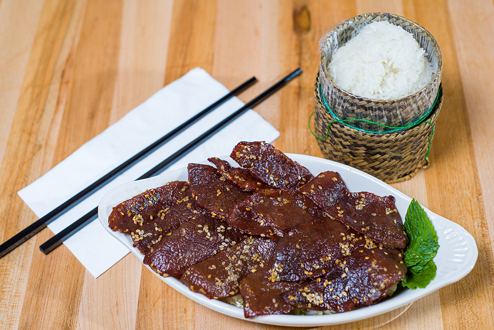 Order E5 Lao Beef Jerky food online from Flavor Lao Bowl store, Seattle on bringmethat.com