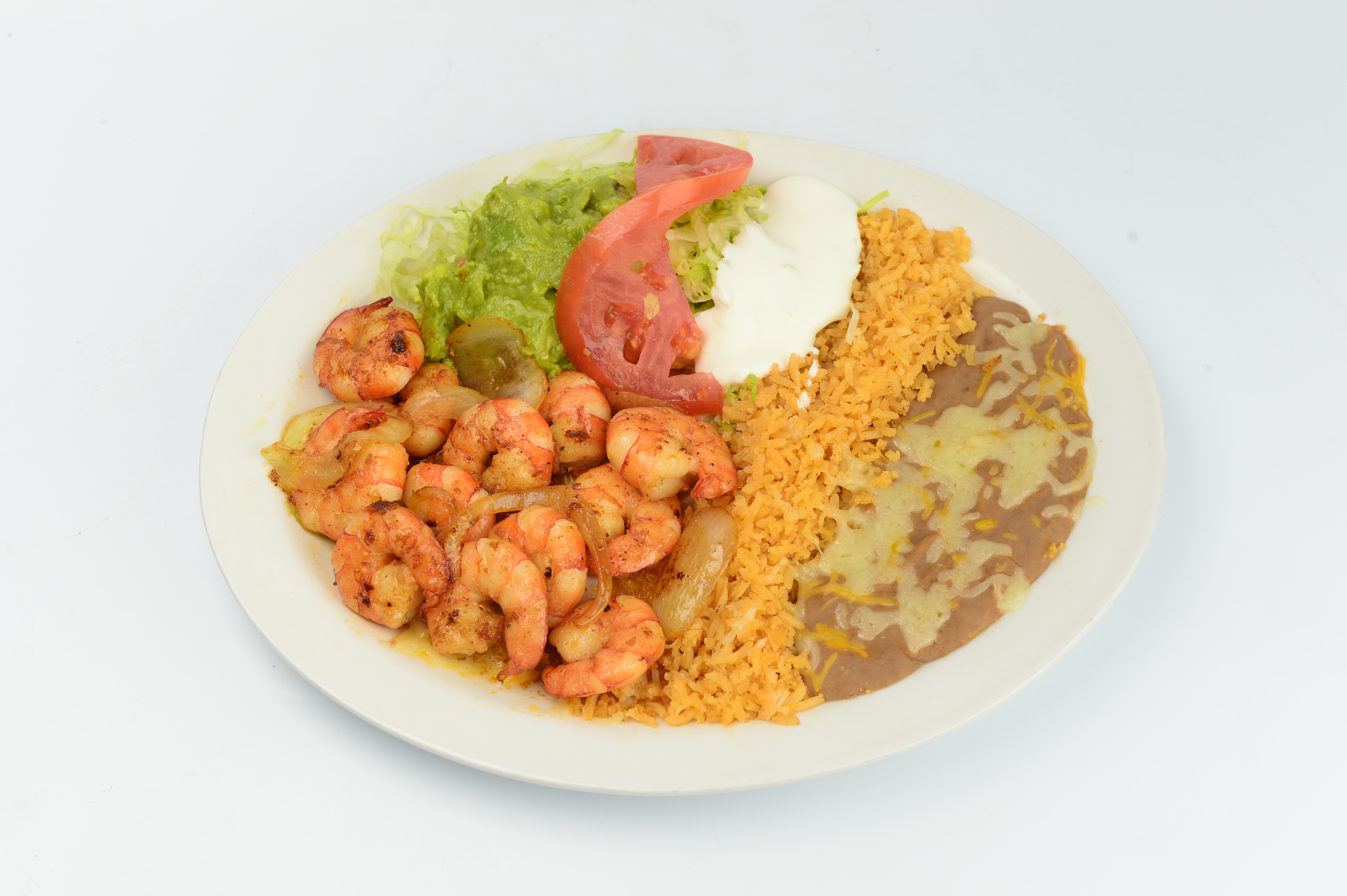 Order Steak and Prawn Plate food online from El Tesoro Taqueria store, South San Francisco on bringmethat.com