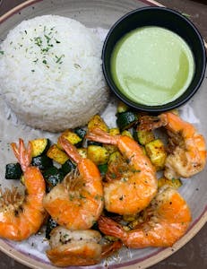 Order Grilled Shrimp with Zucchini food online from Soup Shop store, Gardena on bringmethat.com