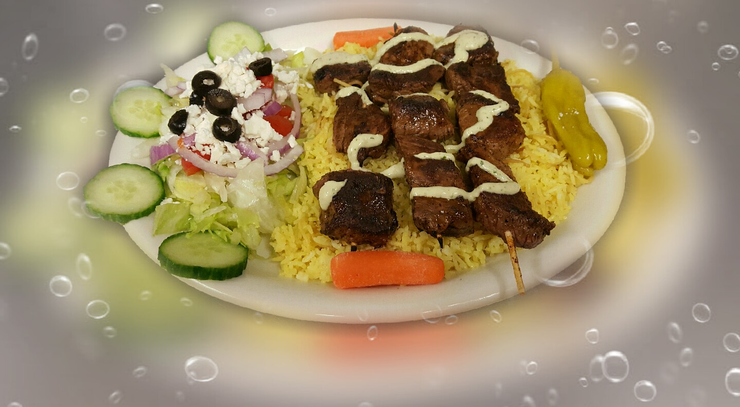 Order Lamb Kabab Plate  food online from Gyro Cafe store, Everett on bringmethat.com