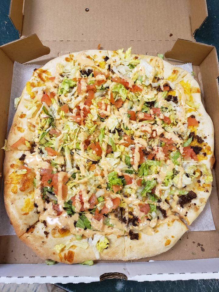 Order Taco Pizza - Personal 10" food online from Coccos Pizza store, Springfield on bringmethat.com