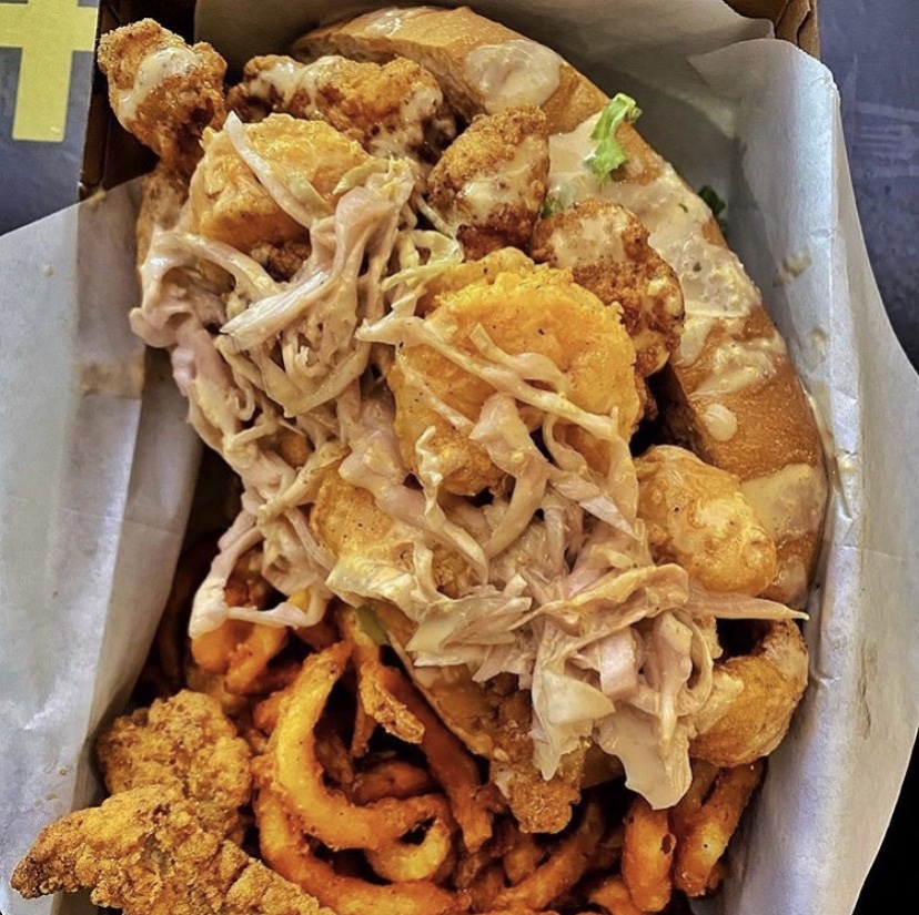Order Seafood Combo Po boy ("The DCG") food online from Fufus Grill store, Riverside on bringmethat.com