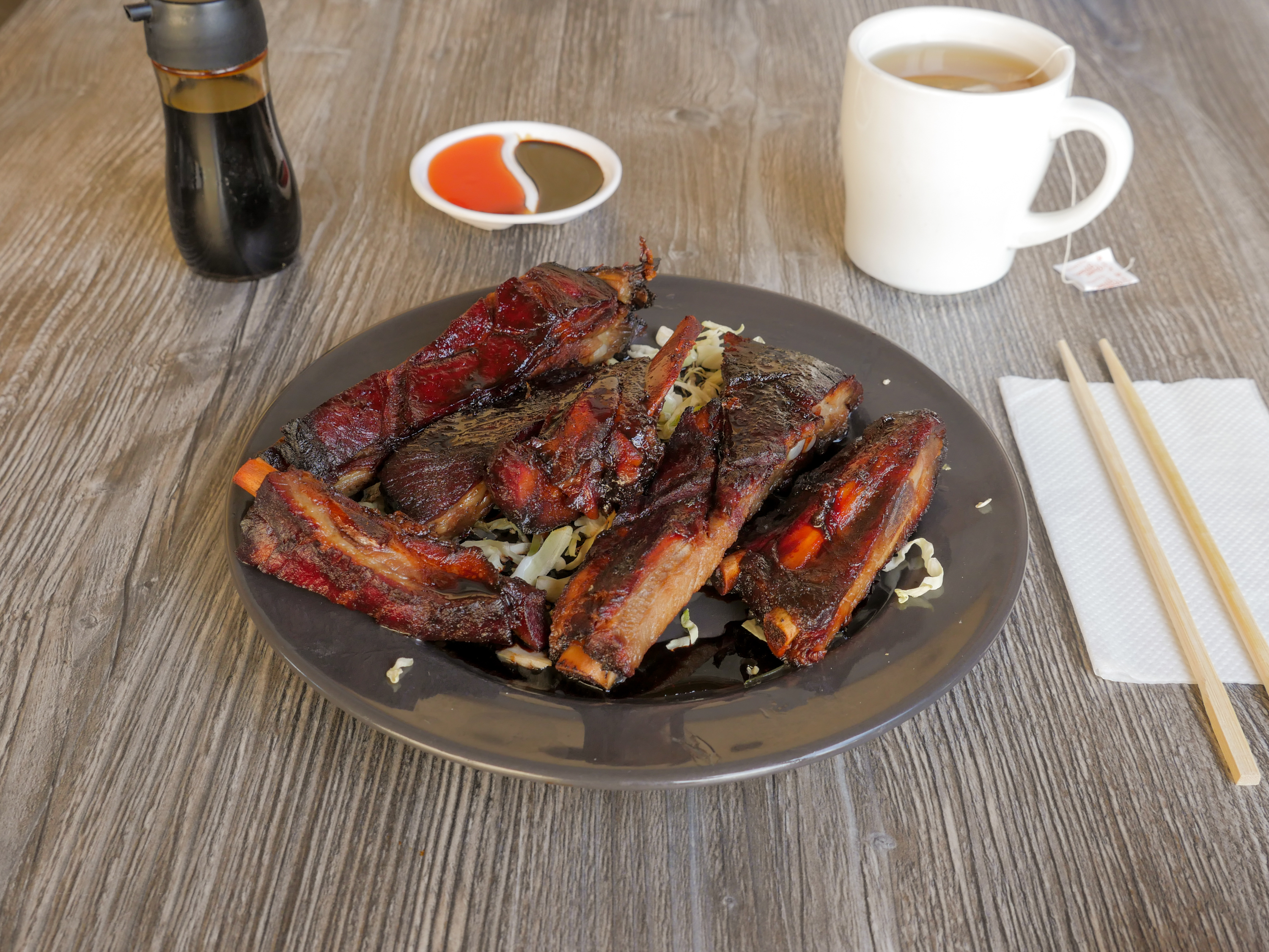 Order BBQ Pork Ribs with Chef Special Sauce food online from California Wok store, Encino on bringmethat.com