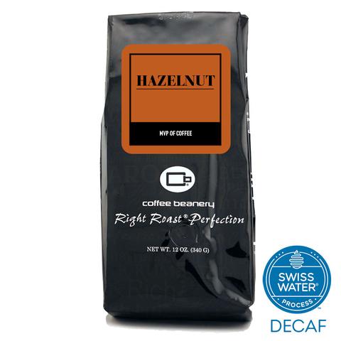 Order 12oz Whole Bean Hazelnut Swiss Water Process Flavored Decaf Coffee food online from The Coffee Beanery store, Wyomissing on bringmethat.com