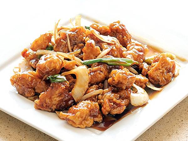 Order 62. Bourbon Chicken food online from King Wok Gourmet Asian store, Chicago on bringmethat.com