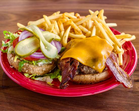Order Bacon Cheese Burger food online from Barnaby Cafe store, Houston on bringmethat.com