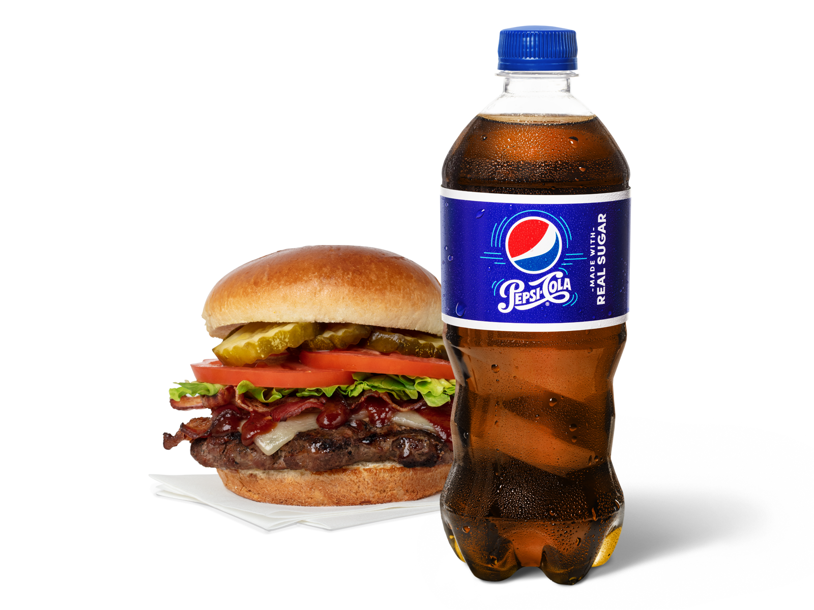 Order Classic Burger  & Pepsi Real Sugar food online from Pep Place store, Yuma on bringmethat.com