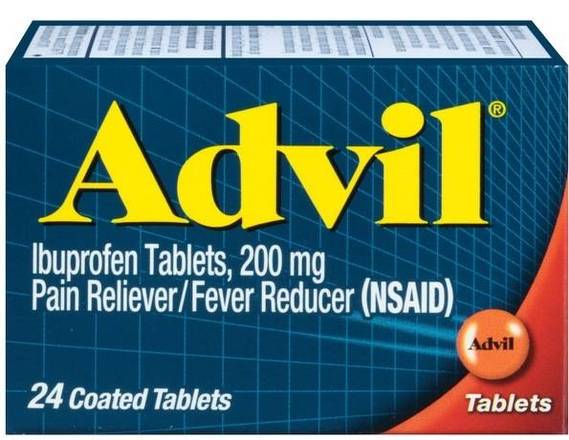 Order Advil 24 Coated Tablets Pain Reliever and Fever Reducer, 200mg, Easy Open Arthritis Cap,  food online from Divine Wine and Spirits store, San Diego on bringmethat.com