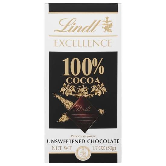 Order Lindt EXCELLENCE 100% Cocoa Dark Chocolate Bar, Dark Chocolate Candy, 1.7 oz. Bar food online from CVS store, LYNCHBURG on bringmethat.com